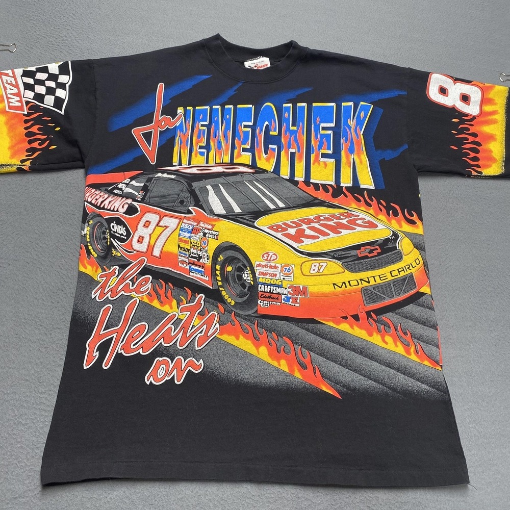 Vintage Joe Nemechek Shirt Mens Large Chase Authentics Burger King‎ NASCAR 90s